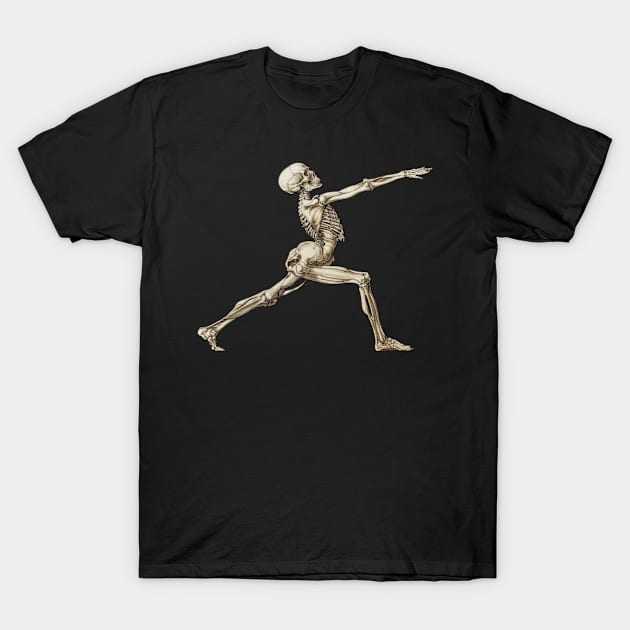 Skeleton Yoga T-Shirt by TooplesArt